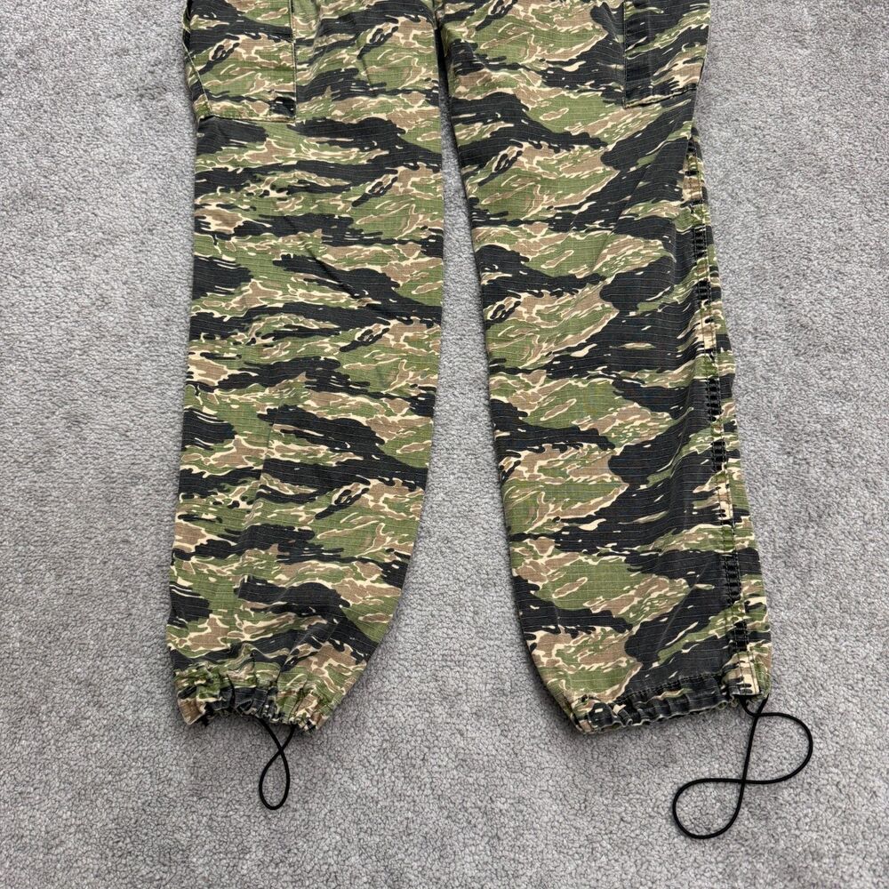 HUF Tiger Striped Camo Cargo Pants Mens Medium Green 100% Cotton Pull On Outdoor - Picture 4 of 16